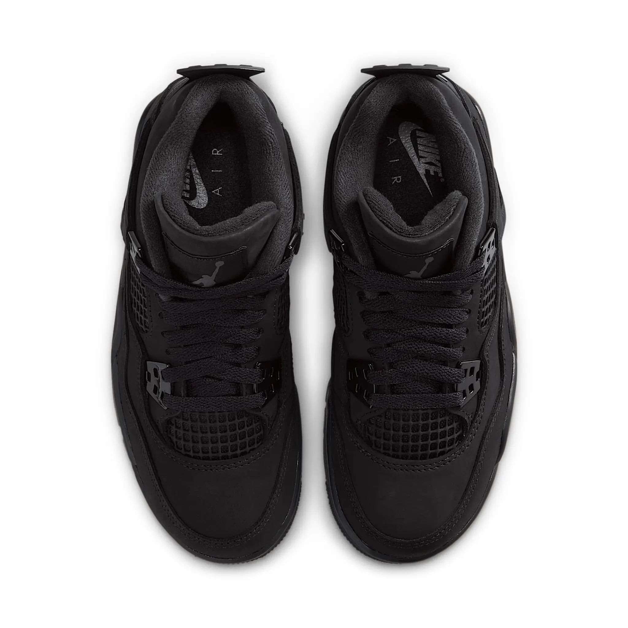 Upper View of Air Jordan 4 Retro Black Cat (2025) (GS) IB4171-010